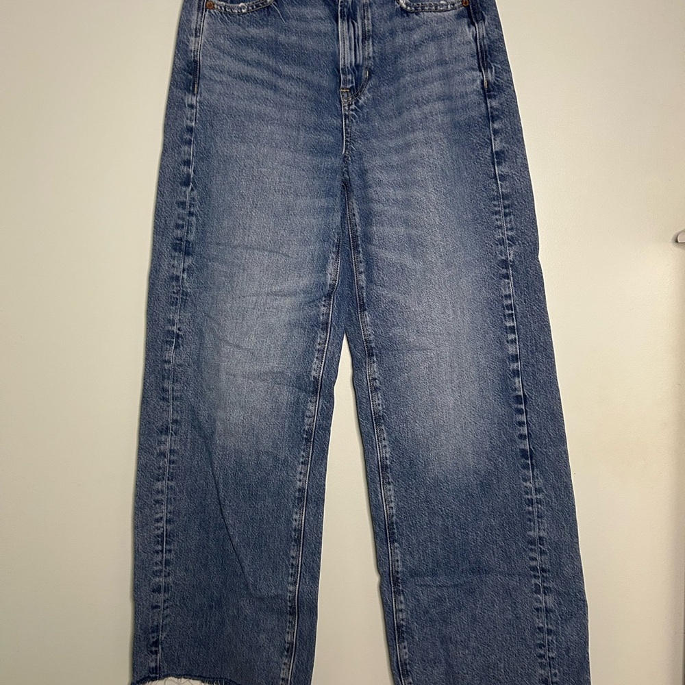 American Eagle Outfitters Blue Flare Wide Leg Jeans